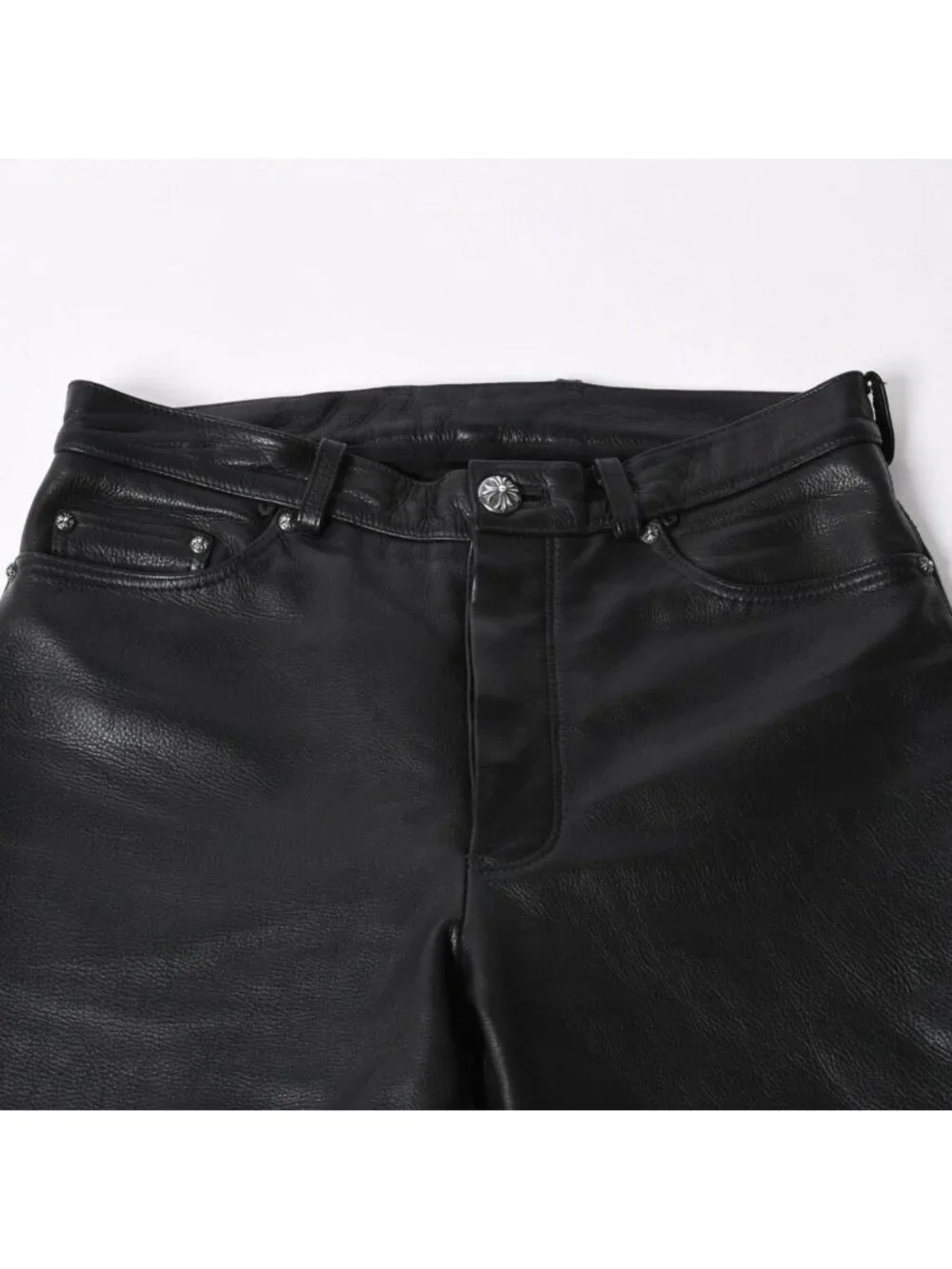 Chrome Hearts Flare Knee Pocket Leather Pants Vintage Model